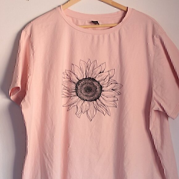 Shein Curve 3XL Boho Floral Bohemian Sunflower T Shirt - Picture 4 of 8